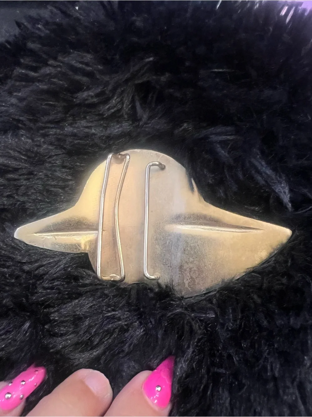 Gold-Tone Woman Profile scarf broach